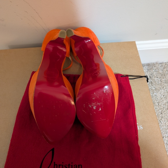 Christian Louboutin Mayada Orange Platform Heels 36.5 6.5 - Picture 6 of 6